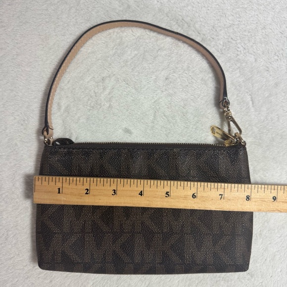 Michael Kors Mini Purse Clutch Wristlet in Brown Monogram Pattern - Picture 6 of 6
